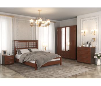 Спальня "Кантри" Орех лак (БравоМебель)