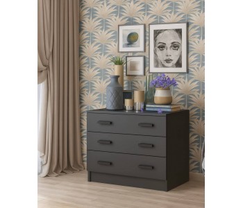 Комод "Бостон" 3 ящика графит (Ориноко)