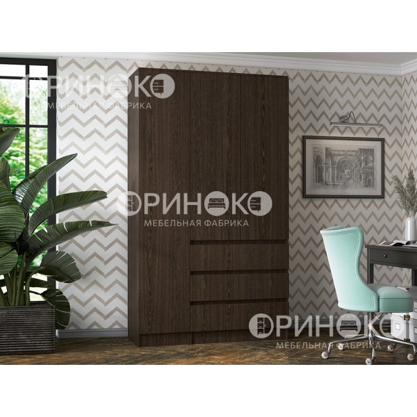 Шкаф 3-х створчатый Мальм (Ориноко) в ЛНР, Луганске