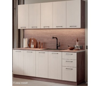 Кухня "Чарли" 3D Мокко 2м.(Раус)