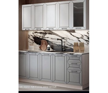 Кухня "Глэдис" Белый снег / Маренго софт 2м.(Раус)