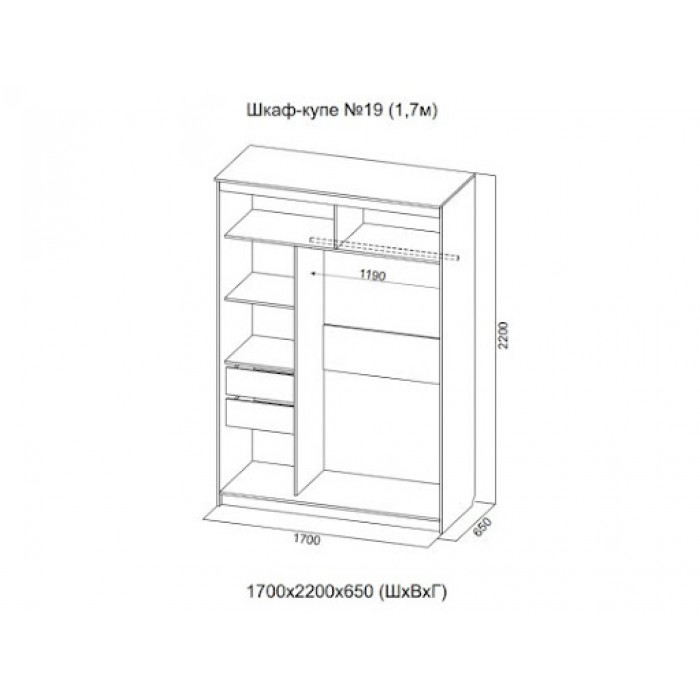 Шкаф купе 19 венге
