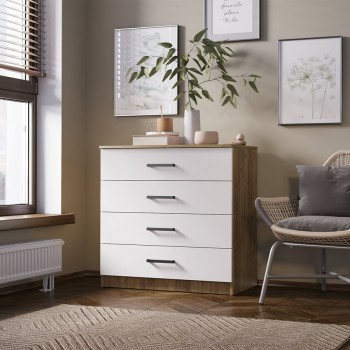 Комод "Евро КМ-02" Крафт/белый (Раус)