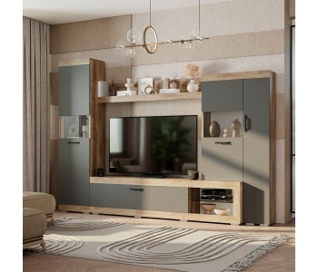 Гостиная "Тесла" ГС-01 Дуб каньон/графит (BTS)