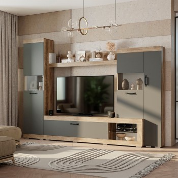 Гостиная "Тесла" ГС-01 Дуб каньон/графит (BTS)