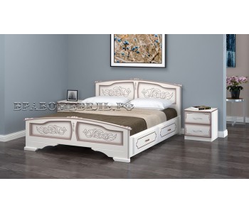 Кровать "Елена" 1600 белый жемчуг (БравоМебель)