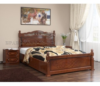 Кровать "Карина-14" 1.4-1.6 м. с подъёмным механизмом орех (БравоМебель)